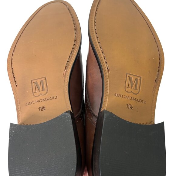 NWOT Bruno Magli Nevil BM600617 Brown Leather Cap Toe Oxfords Shoes Size 11.5 - Picture 10 of 12